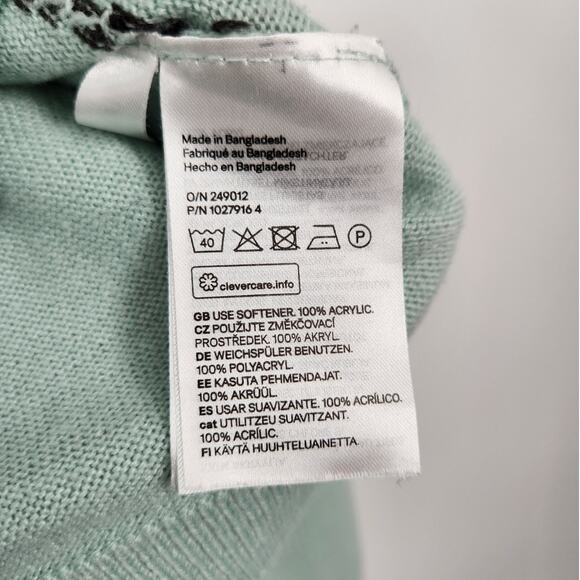 H&M Mint Green Christmas Lights "Let It Glow" Sweater Womens Size 20 - Picture 4 of 4